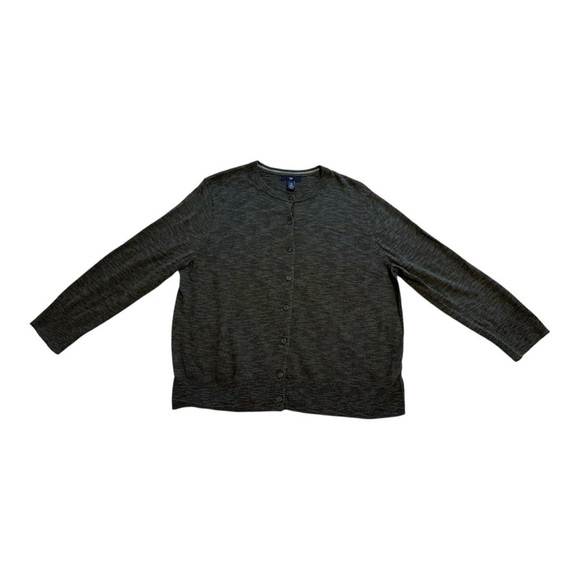 Gap 3/4 Sleeve Cardigan Sweater Button Front Knit Dark Olive Green - Size XL - Picture 3 of 11